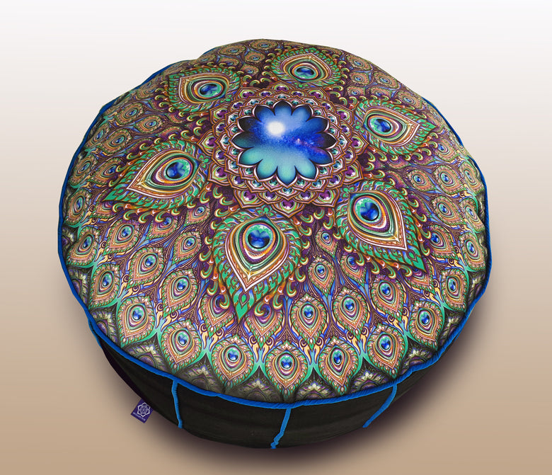 abstract mandala art outdoor pouf